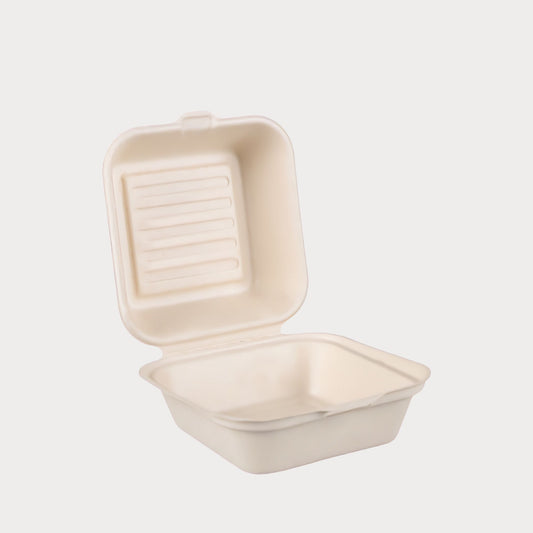 Honest Pack Burger Box aus Zuckerrohr, 15 x 15 x 8 cm